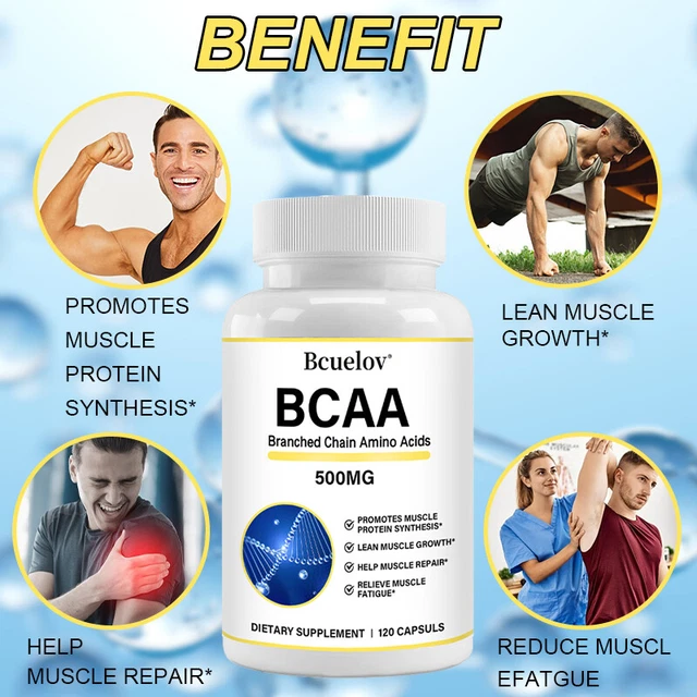 BCAA - BRANCHED Chain Amino Acids 500 Mg - Promotes Muscle Growth And ...