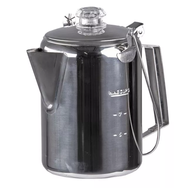 Mil-Tec Kaffeekanne mit Perkolator Edelstahl 1,3l Campingkanne Teekessel
