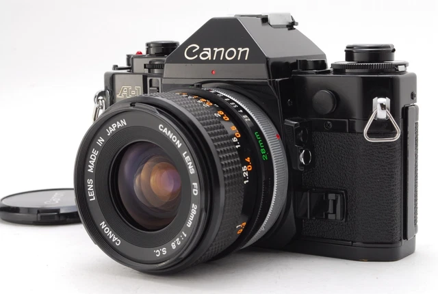 【N.MINT】 Canon A-1 35mm Film Camera + FD 28mm F2.8 S.C. SC Lens from JAPAN G44