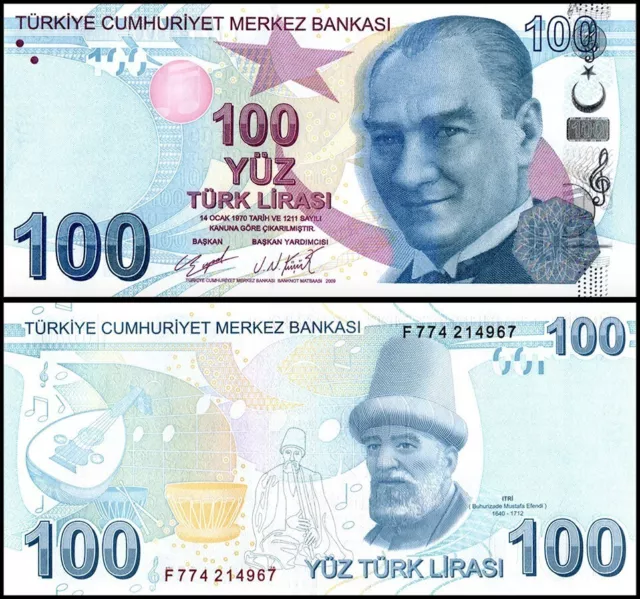 Turkey 100 Lira, L.1970 (2009 ND), P-226d, UNC