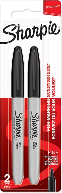 Sharpie Permanentmarker Fine Spitze Schwarz Packung 2 Stifte