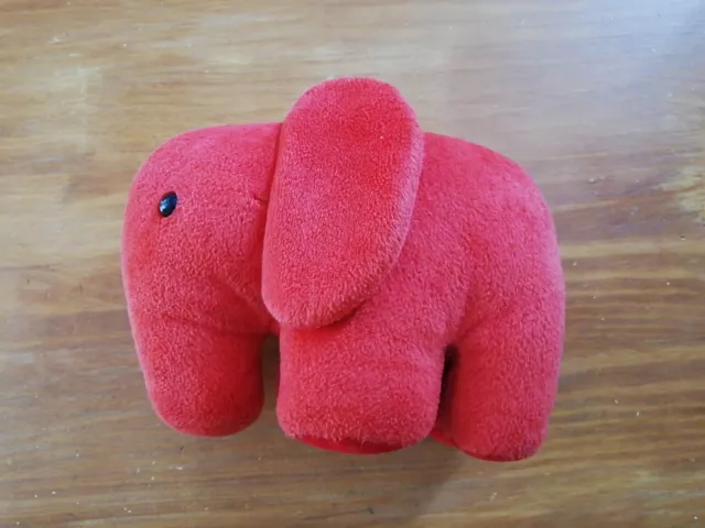 Doudou Peluche Elefanten Éléphant Rouge
