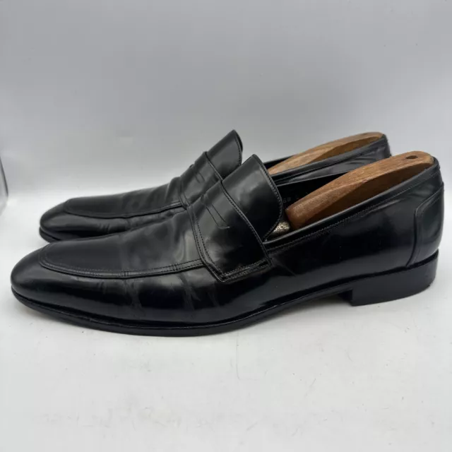 SALVATORE FERRAGAMO BLACK Leather Loafers Size 9.5 D $64.98 - PicClick