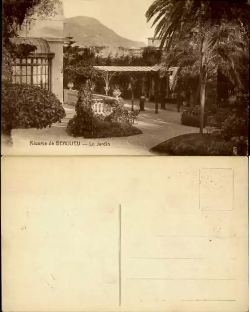 Beaulieu France Reserve de Beaulieu Le Jardin ~ vintage postcard