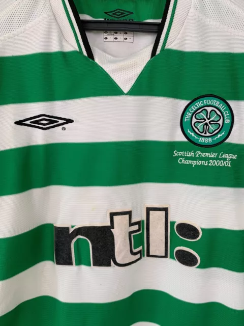 Celtic 2000 2001 2002 Heimfussball Shirt #19 Petrov Umbro Trikot Grösse L 3