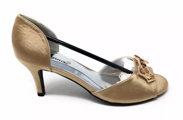 Annie Shoes Womens Late Night Peep Toe Pump Soft Taupe Satin Size 6.5 M