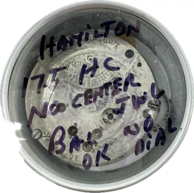 ANTIQUE 18 SIZE Hamilton Mechanical Hunter Pocket Watch Movement Grade ...