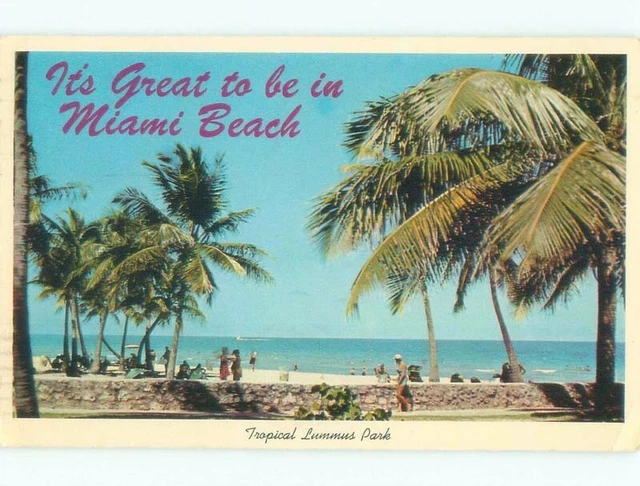 1960's LUMMUS PARK IN SOUTH BEACH Miami Beach Florida FL c8565