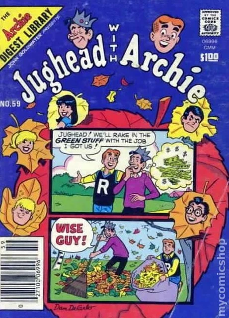 Jughead with Archie Digest #59 VG 4.0 1983 Stock Image Low Grade