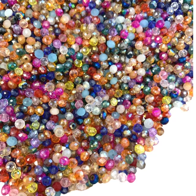 Schimmernd, Glas Kristall Perlen für Schmuckherstellung 4mm 150 Stück Mix Neu