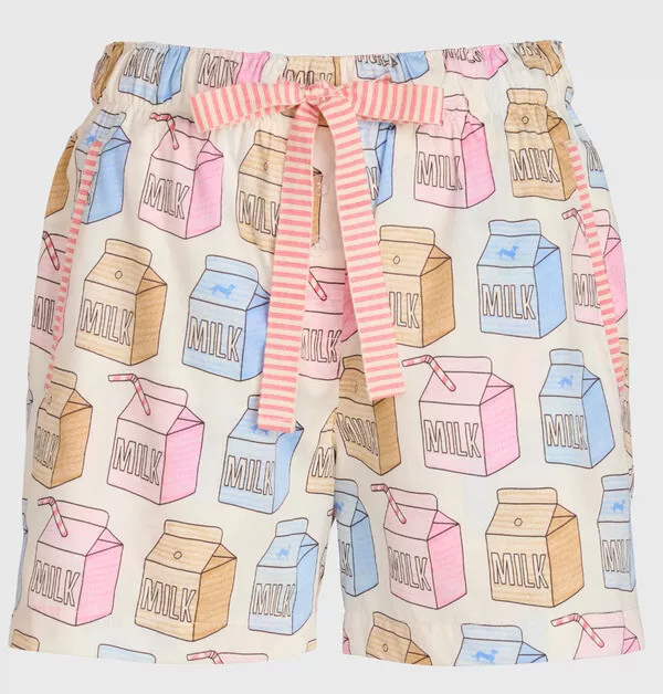 New With Tags Ladies Peter Alexander Milk Carton Pyjama Shorts Size M