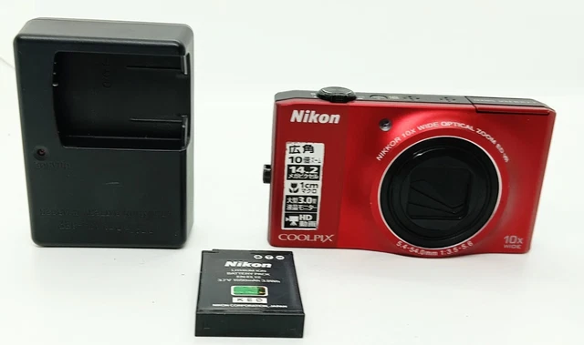 EXC+++++] NIKONCOOLPIX S8000 14.2MP 10X Optical Zoom Red