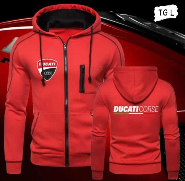 Felpa Ducati Corse TG L felpa con cappuccio Moto gp sport da passeggio cerniera