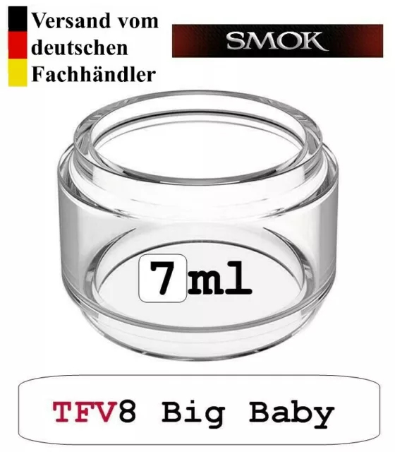 SMOK TFV8 Big Baby 7,0ml Bulb Pyrex Glastank Ersatzglas Klar