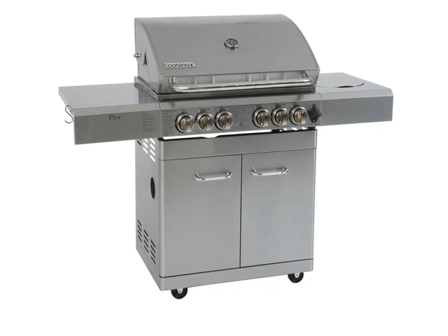 Coobinox Gasgrill FLEX 4 Brenner Heckbrenner Seitenbrenn Edelstahl Grill Griller