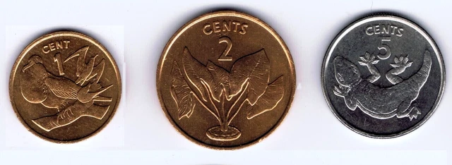 Kiribati 1 2 5 CENTS KM-1 2 3 1979-1992 First Coins Independence Set UNC x 3 Pcs