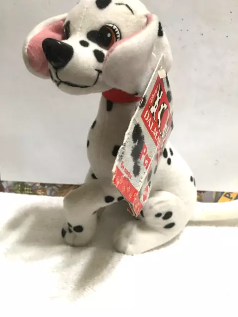 Vintage 101 Dalmations Plush Perdy Puppet & Red Collar Mattel/Disney 9" with Tag