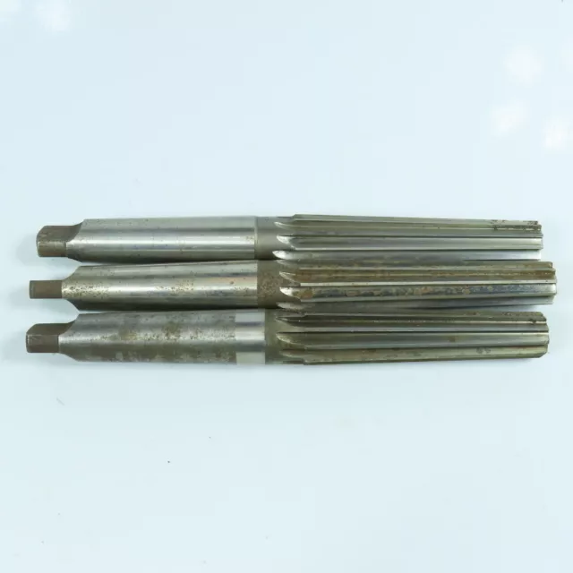.77" Small End .98" Large End Taper Reamer Straight Flute 3MT Shank Lot of 3