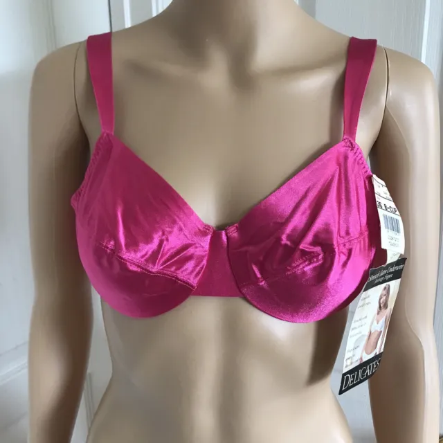 NEW VTG 36B Pink Underwire Sculpted Satin Bras Lot of 2 Shimmereen
