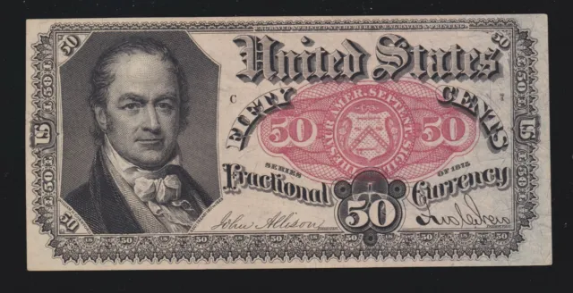 US 50c Fractional Currency Note 5th Issue Position C 7 FR 1381 Ch CU
