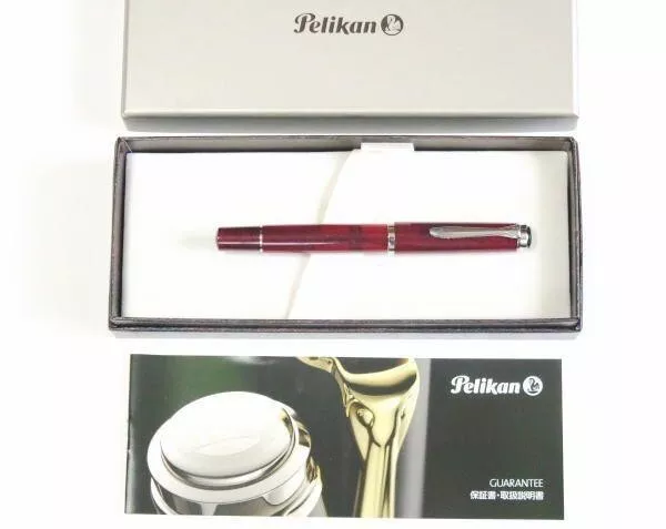 Pelikan Classic M205 Star Ruby Burgundy Pink Fountain Pen Extra Fine Nib Unused