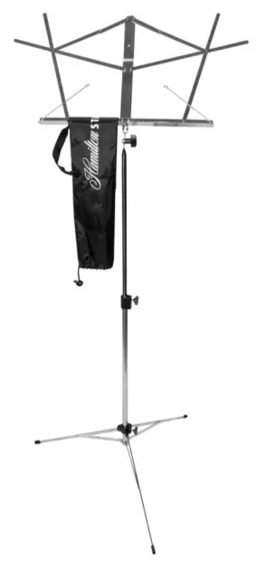 Hamilton Sheet music Stands KB900N Folding Stand, Chrome, 2 section, w/bag band