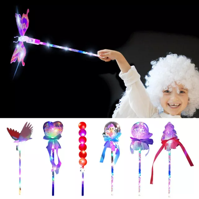 Girls Glow Sticks Toy Kids LED Light-Up Toy Girls Princess Flashing Wand