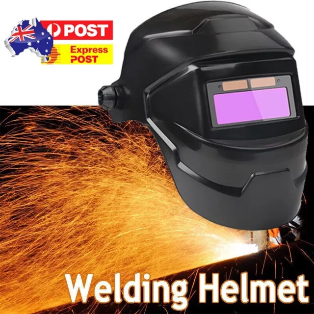 Welding Helmet Auto darkening 100x93mm Large View ARC TIG MIG Solar & Battery