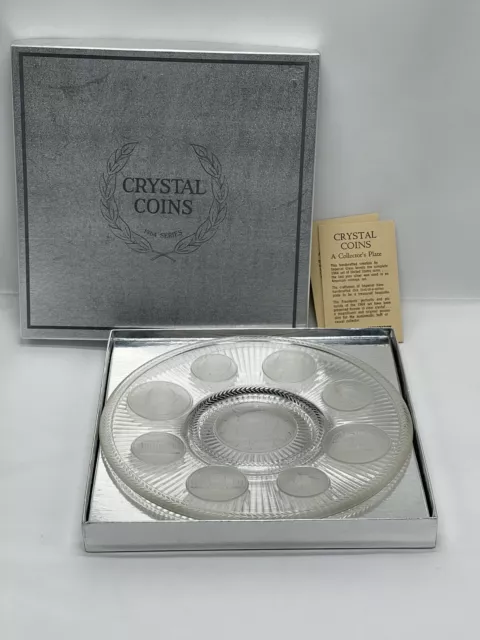 Imperial Glass Corporation Crystal Coins Plate 1964 Series In Original Box