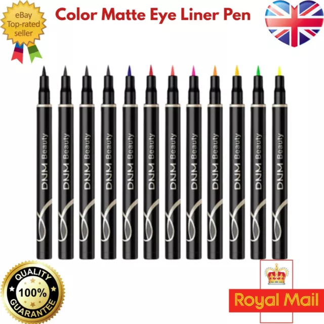 12 Farben Matt Flüssiger Eyeliner Wasserdicht Augenliner Stift Langlebiges Augen Make-up