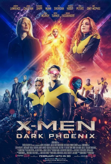 Toile Coton Affiche Us 2019 Cinema Sortie Film Poster Xmen X-Men Dark Phoenix 2