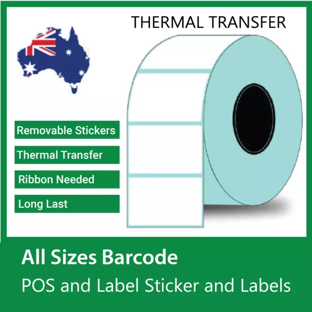Removable Thermal Transfer Multiple Sizes Barcode,POS and Label Sticker and Labe