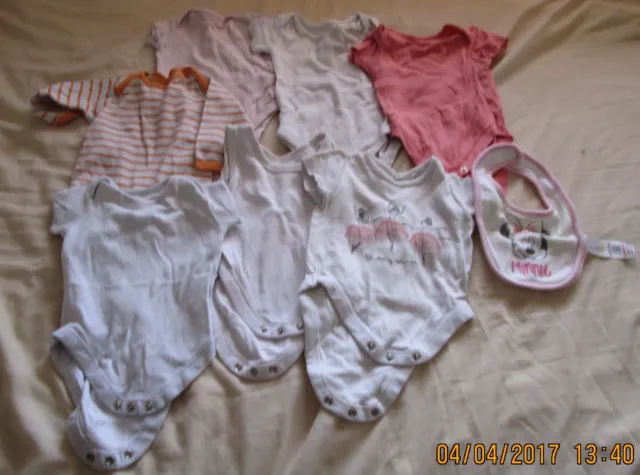 Bundle of Girl's Body Suits Age 3-6 Months