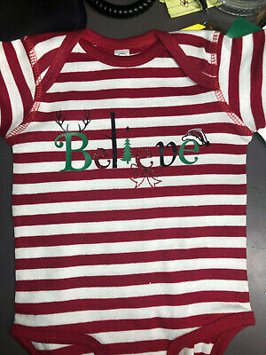 Infant one piece Bodysuit with Cute “Believe” 12 month 2