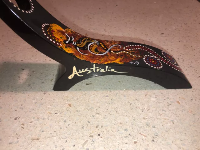 Wine Bottle Holder - Australia Folk Art -Kangaroo- Hand Painted Aboriginal Art