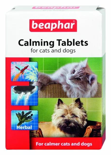 Beaphar Calming tablets for dogs and cats reduces noise phobia firework fear