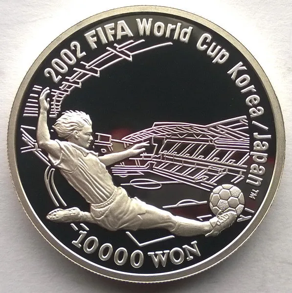 South Korea 2002 World Cup 10000 Won 1oz Silver Coin,Proof-A