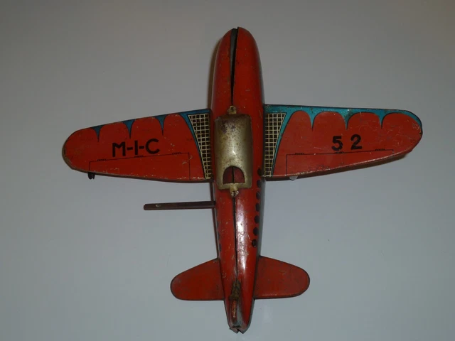 Avion JOUSTRA X.115 En Tôle Lithographiée – Longueur 40 Cm – État Correct, Sans Cockpit