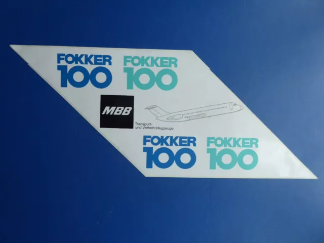 Autocollant Sticker Aufkleber Mbb Fokker 100 Aircraft