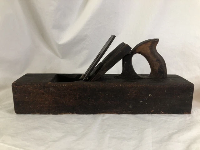 Antique J. Buck and Mitchell wood and iron hand planer