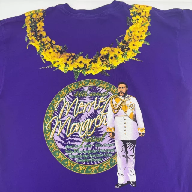 Camiseta Merrie Monarch Festival para Hombre Grande Púrpura 2009 46o Anual Hula Hawaii