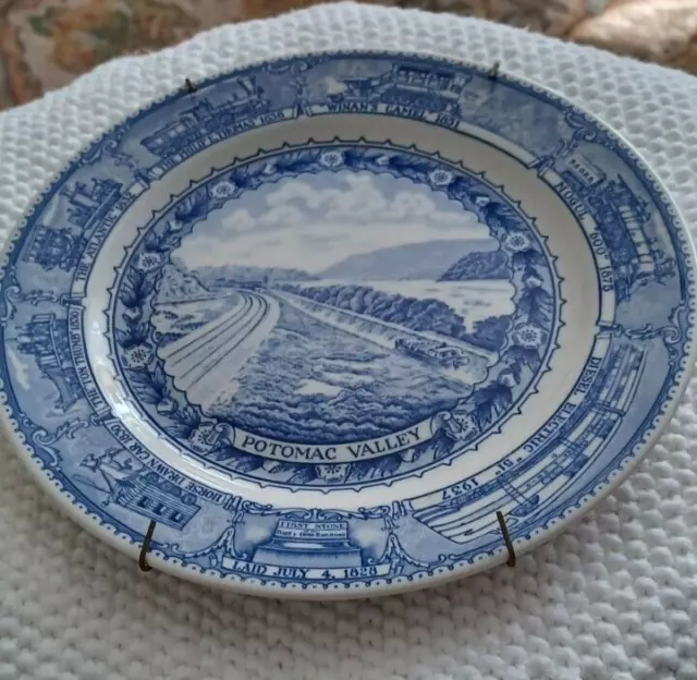 Vtg Baltimore & Ohio Railroad Potomac Valley Lamberton China Souvenir Plate