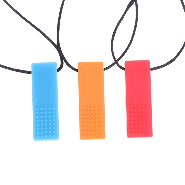 Baby Rainbow Teether Necklace Silicone Teethers Chew Sensory Eco-friendly Biti$v