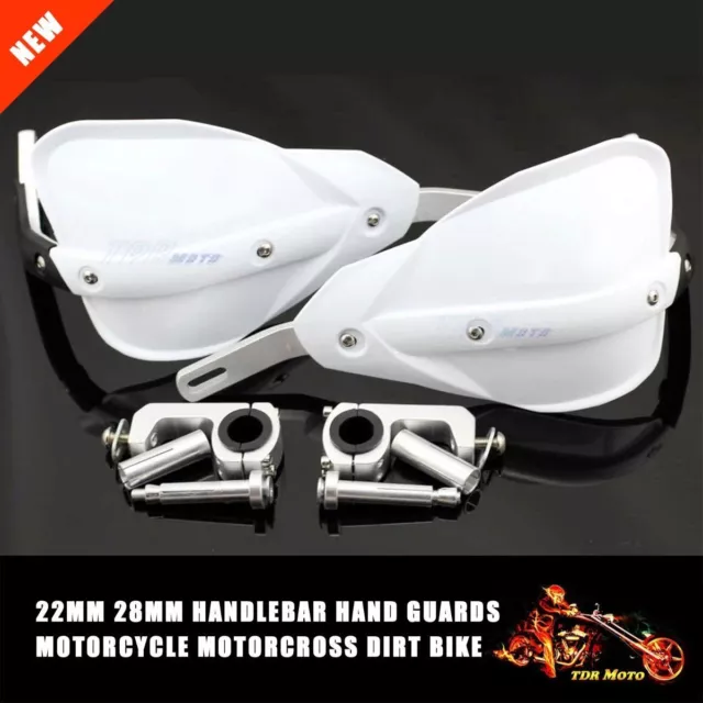 White Handlebar Motorcycle Dirt Bike Brush Bar Hand Guard Handguard Protector