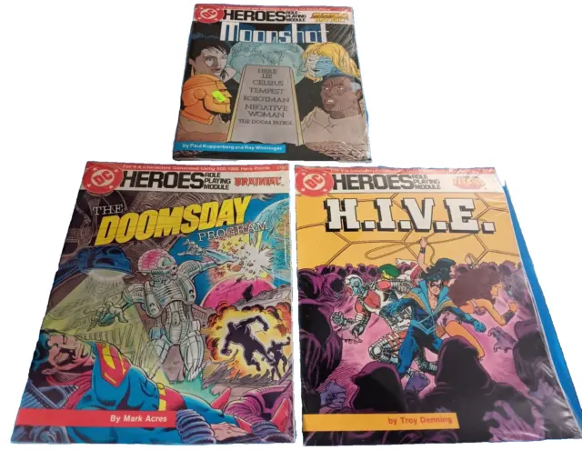 Dc Heroes Lot (3) Rpg Modules 202 210 238 New Teen Titans,  Doom Patrol Sealed!!