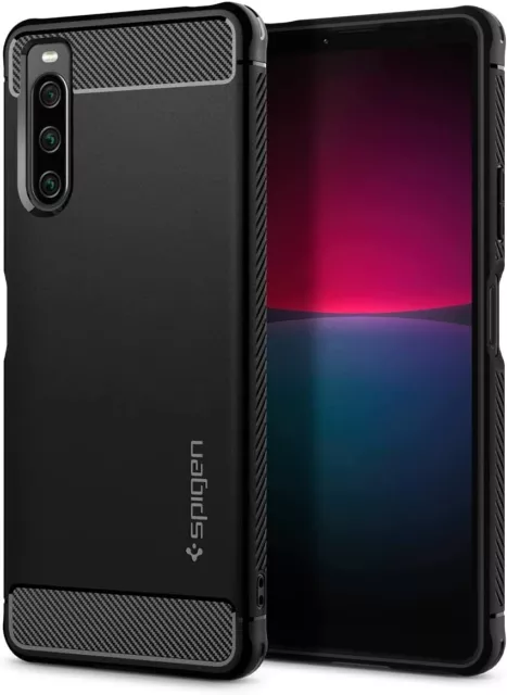 COVER NERA Per SONY XPERIA 10 IV CUSTODIA CARBON SILICONE TPU ANTIURTO MORBIDA