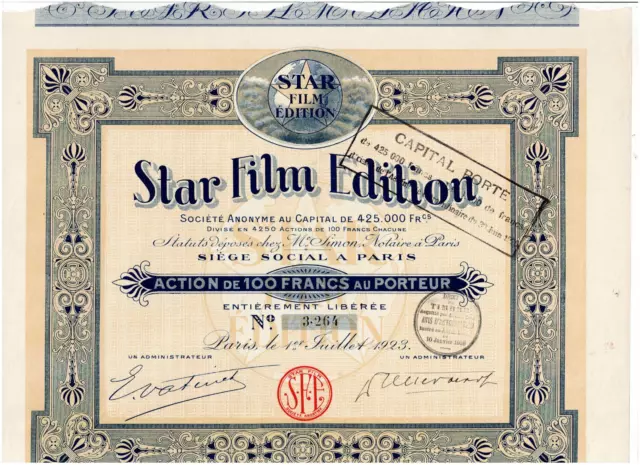 Star Film Edition, Paris 1923, 100 FF, nice, VF