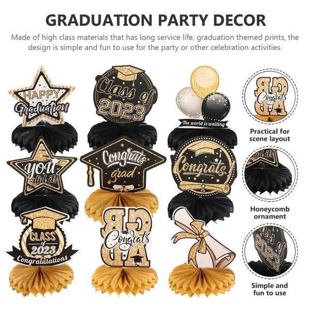 36 piezas Decoración de graduación de papel resistente premium para decoración de aula