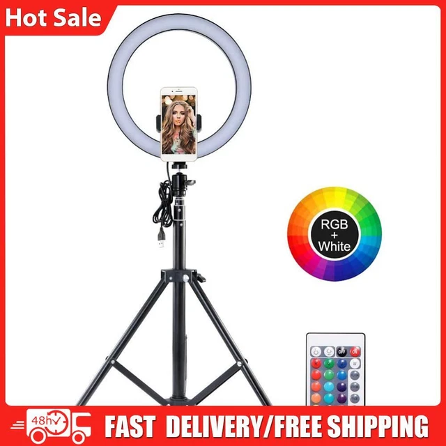 10 Inch LED Selfie Ring Light RGB Circle Fill Light for Makeup Live Streaming