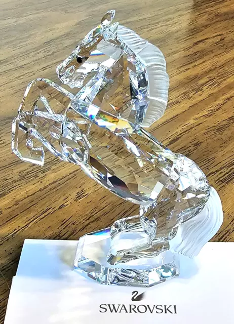 🐴 Swarovski Crystal "Horses on Parade" Large White Stallion Horse Figurine, Box